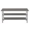 Emma and Oliver NSF Certified Stainless Steel 18 Gauge Work Table with 1.5" Backsplash and 2 Undershelves